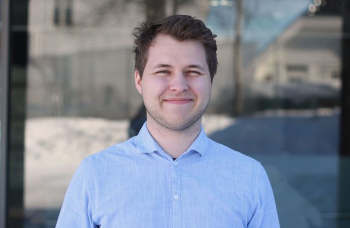 Fredrik Hope blei attvalt til leiar av Norsk M&aring;lungdom i helga. Foto: Anna Sofie Ekeland Valvatne